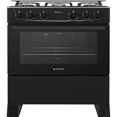 Fogão 5 bocas Atlas Mônaco Plus Preto com Acendimento Automático e Mesa Inox - comprar online