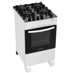 Fogão Mônaco Top Glass 4 bocas Branco Atlas com Mesa de Vidro