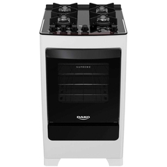 Fogão Dako 4 bocas Supreme Glass Branco com Mesa de Vidro e Mega Chama - comprar online