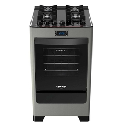 Fogão Dako 4 bocas Supreme Timer Glass Titanium com Mesa de Vidro e Mega Chama - comprar online