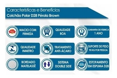 Colchão Solteiro Polar Espuma D28 Pérola Marrom 88x188x17 na internet