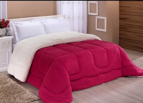 Coberdrom Queen Size Sherpa Lã Carneiro Dupla Face Quente