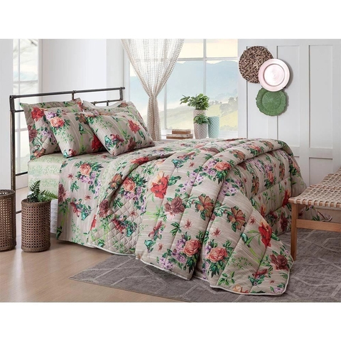 Jogo de cama Queen Duplo 250x240cm Holly 140 fios Realce Sultan - Realce Premium