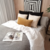 Pie de Cama Vichy Blanco y Negro lienzo off white 2,60x1,30 PIE013 - comprar online