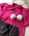 Imagem do conjunto infantil menina luxo camisa short courino blogueirinha 4 6 8
