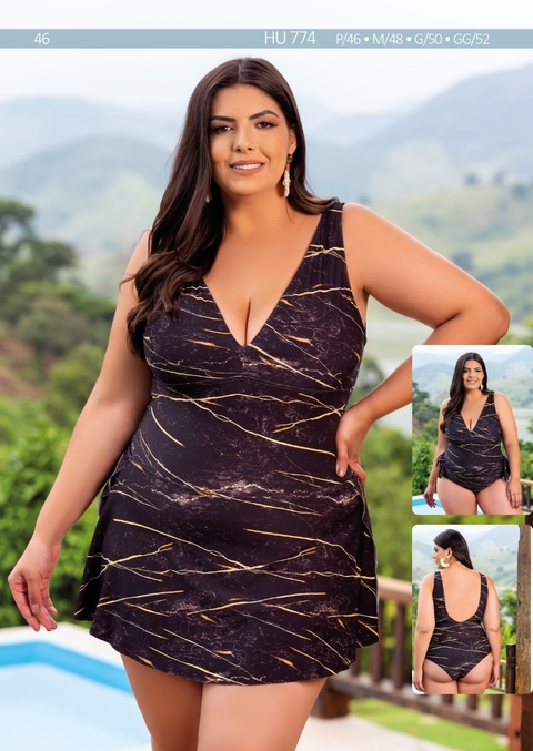 Maiô Plus Size com Saia Super Charme Tendência