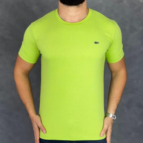 Camiseta Lacoste Básica Peruana Verde Lemon ( Algodão com elastano )