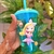 Copo erê menina da Praia sereia Lorinha Personalizado tema doces Praia Azul e colorido - Pronta Entrega
