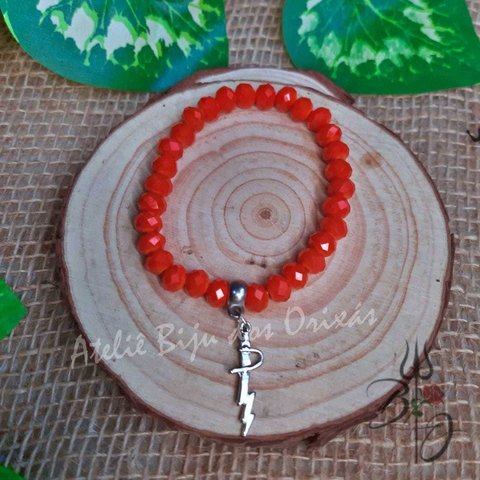 Pulseira Iansã Oyá Vermelha Espada Raio