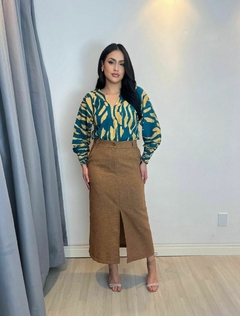 Saia Midi Linho - Tam G - comprar online