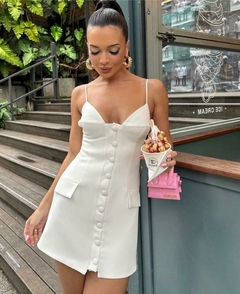 Vestido Botão Luxo Alfaiataria - comprar online