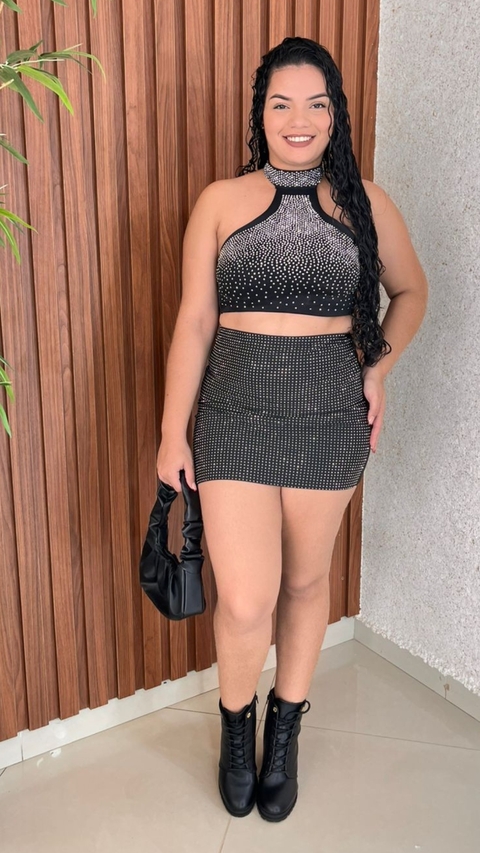 Cropped Frente Unico Cravejado Crisconf