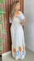 Vestido Longo Manga Curta Lastex Costa - loja online