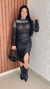 Blusa De Tule Manga Comprida Gola Redonda Com Strass