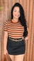 Blusa Modal Listrada Manga Curta Gola Redonda Crisconf - comprar online