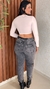 Cropped Canelado Com Bojo Manga Longa Recorte Busto crisconf - comprar online