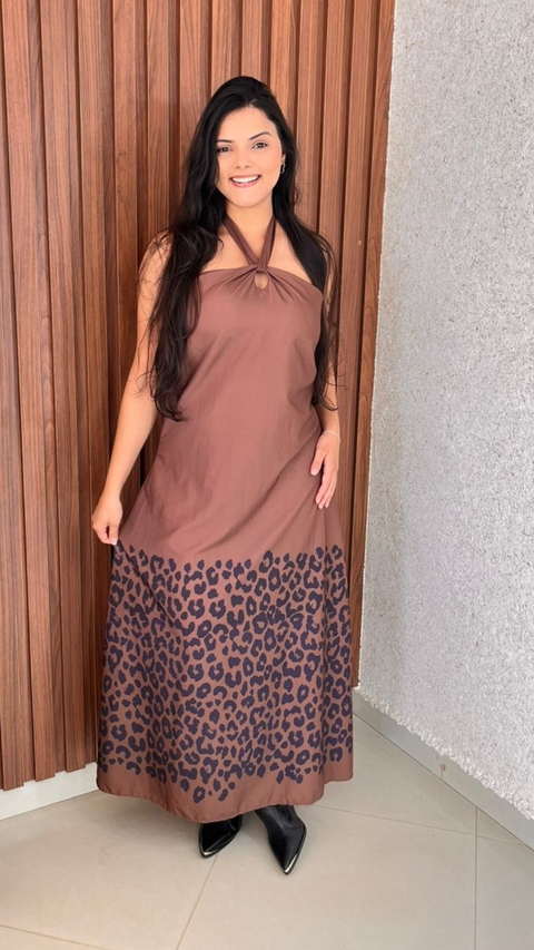 Vestido Longo Frente Unica Com Bojo