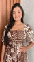 Vestido Midi Estampado Com Lastex Busto Crisconf na internet