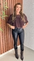 Cropped Crepinho Manga Curta Gola Redonda Franzido No Busto Crisconf