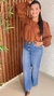 Cropped Crepinho Manga Longa Gola Redonda Franzido Crisconf - Crisconf-Vestuários e Acessórios