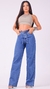 Calça Feminina Jeans Miller Reta Cintura Alta Detalhe Cordão
