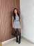 Vestido Curto Com Cinto Pied De Poul Gola Redonda B&C - Crisconf-Vestuários e Acessórios