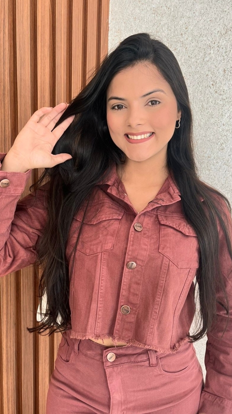 Jaqueta Feminina Jeans Escuro Crisconf