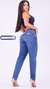 Calça Feminina Jeans Escuro Miller Mom Barra Feita Puidos - comprar online