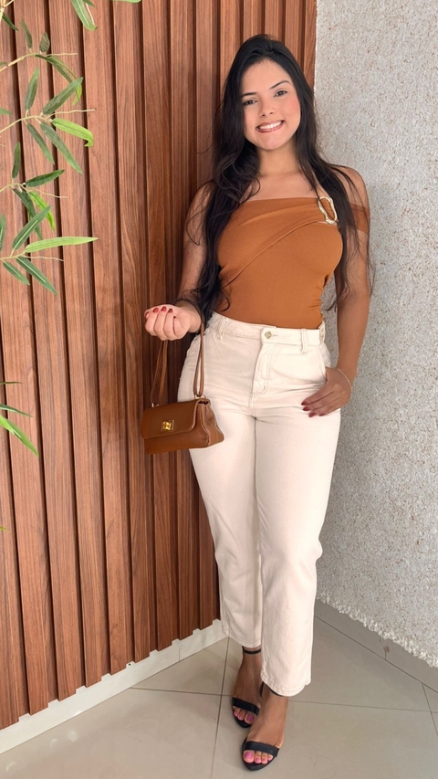 Calça Jeans Feminina Mom Crisconf