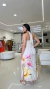 Vestido Longo Latex Costa Fenda Laterais Amarração Pescoço - comprar online