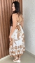 Vestido Estampado Decote V De Alça Longuite Lastex Costa Crisconf - Crisconf-Vestuários e Acessórios