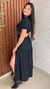 Vestido Longo Tecido Duna Manga Curta Abertura Nas Costa Crisconf - comprar online