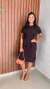 Vestido Midi Amarração Na Frente Manga Curta Crisconf - loja online