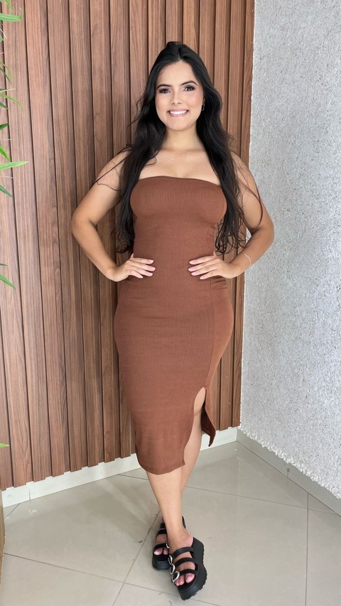 Vestido Midi Ana Ruga Com Bojo Tomara Que Caia Crisconf