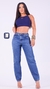 Calça Feminina Jeans Escuro Miller Mom Barra Feita Puidos