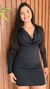 Vestido Curto Com Decote Babado Manga Longa - loja online