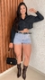 Cropped Tricoline Manga Longa Detalhe Bolso Crisconf