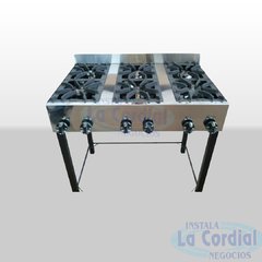 Anafe Industrial 6 Hornallas 93 Cm Fundicion Acero Inox EG