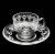 conjunto 4 xicaras de cafe com pires renda