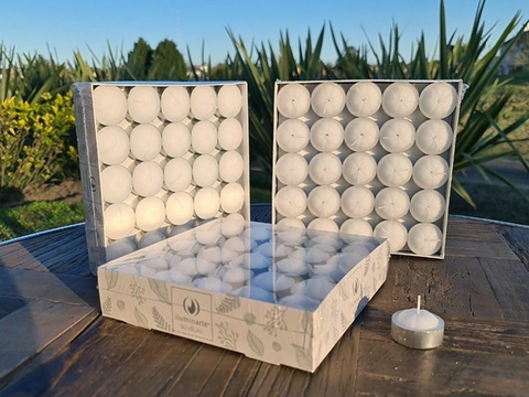 VELAS DE NOCHE X 50 UNIDADES CON 4 PORTAVELAS -