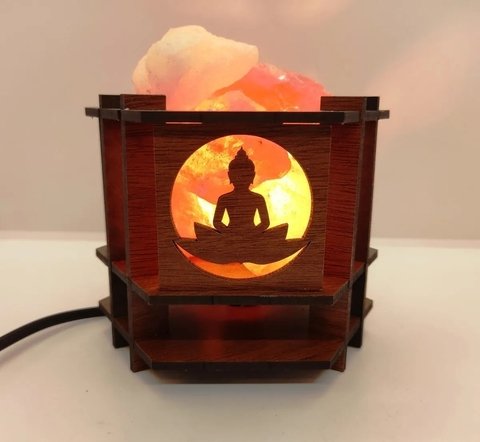 LAMPARA DE SAL DEL HIMALAYA CAJITA REMEMBER MADERA BUDA