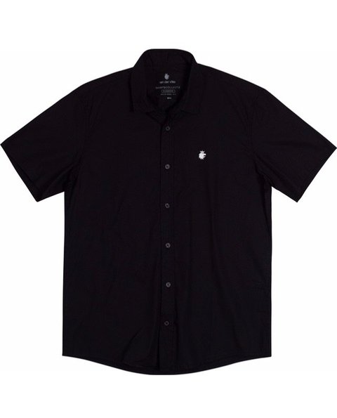 CAMISA BASIS M/C ELASTANO - PRETA