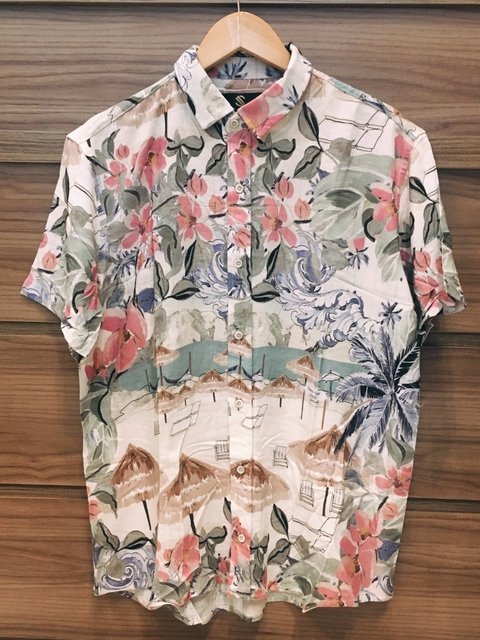 CAMISA LINHO M/C BURACO AZUL