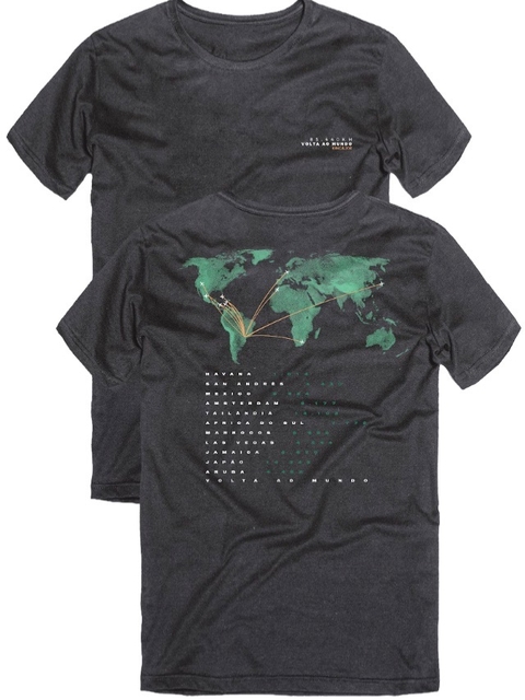 T-SHIRT VOLTA AO MUNDO - PRETO