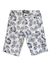 BERMUDA SARJA ESTAMPADA FLORAL - BRANCO