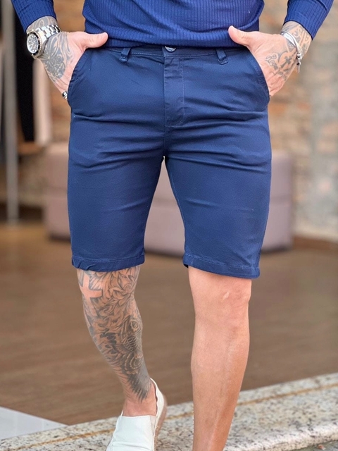 BERMUDA ALFAIATARIA DE SARJA - MARINHO