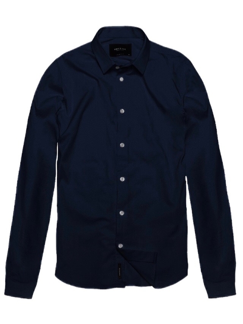 CAMISA FIO TINTO M/L - MARINHO