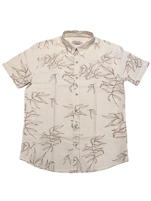 CAMISA M/C LISTRAS COM FOLHAGEM