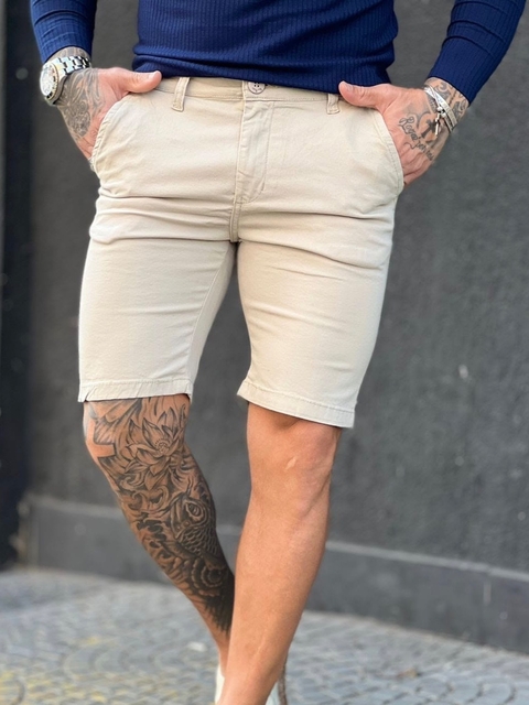 BERMUDA ALFAIATARIA DE SARJA - BEGE