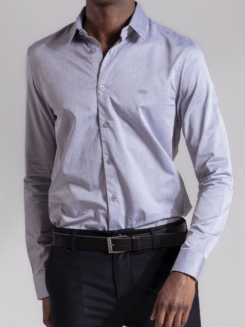 CAMISA SOCIAL KING&JOE SLIM M/L - CINZA